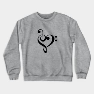 I love music, treble heart Crewneck Sweatshirt